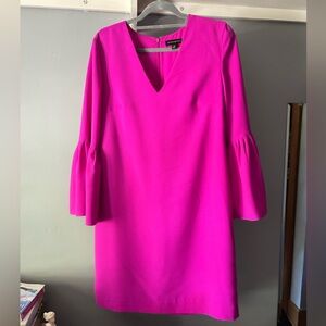 Banana Republic Vibrant Pink Long Sleeve Dress